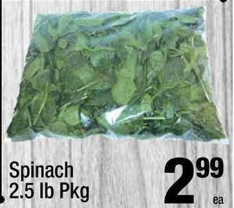 Super King Markets Spinach 2.5 Lb Pkg offer