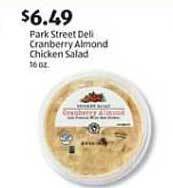 Aldi Park Street Deli Cranberry Almond Chicken Salad offer