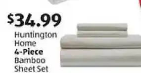 Aldi Huntington Home 4piece Bamboo Sheet Set offer