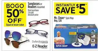 Dollar General Sunglasses Or Readers, Mr. Clean offer