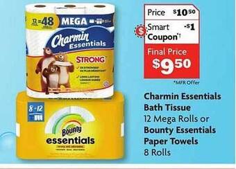 Family Dollar Charmin Essentials Bath Tissue Or Bounty Essentials Paper Towels offer