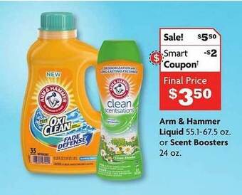 Family Dollar Arm & Hammer Liquid Or Scent Boosters offer