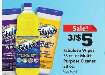Family Dollar Fabuloso Wipes Or Multi-purpose Cleaner offer