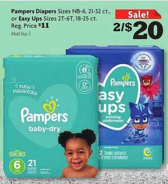 Family Dollar Pampers Diapers Or Easy Ups offer