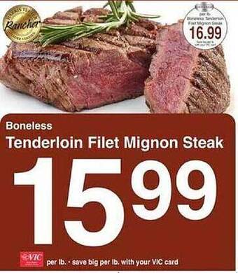 Harris Teeter Boneless Tenderloin Filet Mignon Steak offer