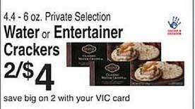 Harris Teeter Private Selection Water Or Entertainer Crackers offer