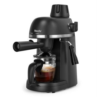 Walmart Sboly Coffee Maker Steam Espresso Machine with Milk Frother , New 1-4 Cup Expresso Black offer