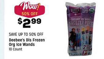 Grocery Outlet Deebee's Dis Frozen Org Ice Wands offer