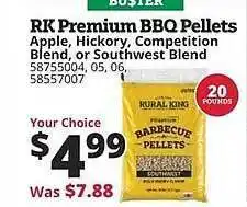 Rural King RK Premium BBQ Pellets offer