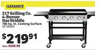Rural King 217 Grilling Co. 4-Burner Gas Griddle offer