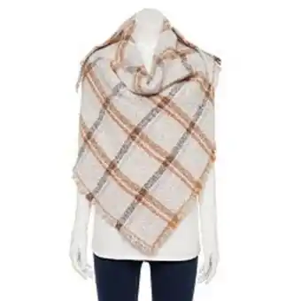 Kohl's Women's sonoma goods for life® reversible solid linear plaid traingle scarf offer