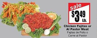 Rancho Markets Chicken Fajitas Or Al Pastor Meat offer