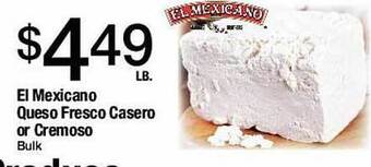Jons International El Mexicano Queso Fresco Casero Or Cremoso offer