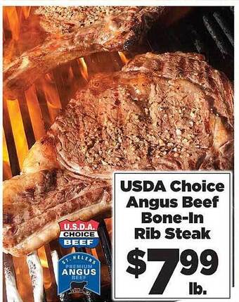 Rosauers USDA Choice Angus Beef Bone-In Rib Steak offer