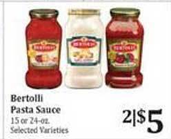Rosauers Bertolli Pasta Sauce offer
