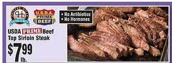 Rosauers USDA Prime Beef Top Sirloin Steak offer