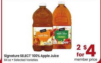 Safeway Signature Select 100% Apple Juice offer