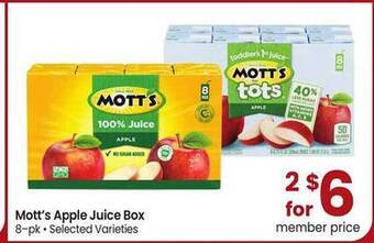 Safeway Mott's Apple Juice Box offer