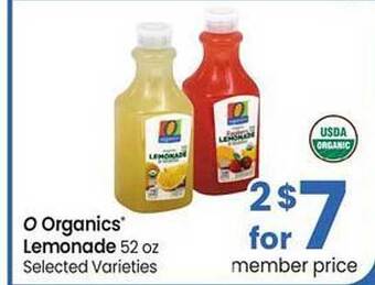 Safeway O Organics Lemonade offer