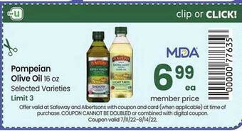 Safeway Pompeian Olive Oil offer