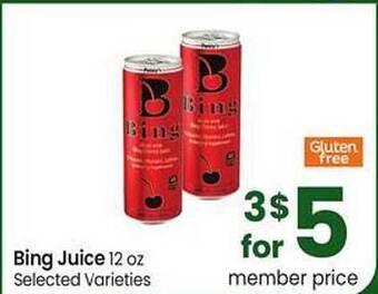 Safeway Bing Juice offer