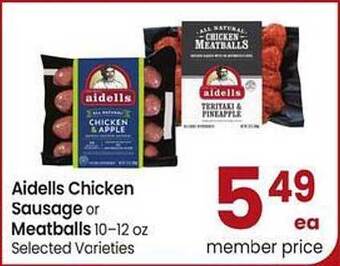 Safeway Aidells Chicken Sausage Or Meatballs offer