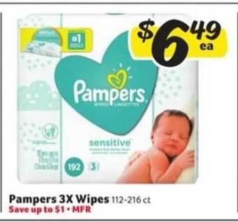Winn Dixie Pampers 3X Wipes offer