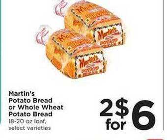 SHOPPERS Martin's Potato Bread Or Whole Wheat Potato Bread offer