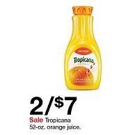 Target Tropicana orange juice x2 offer