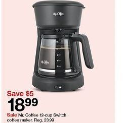 Target Mr. Coffee 12-cup Switch coffee maker offer