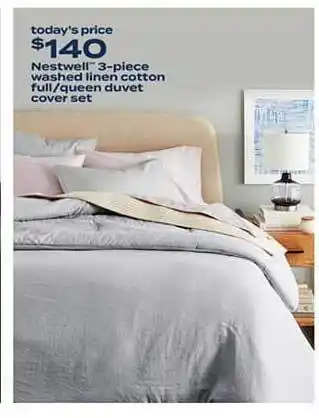 Metro Market Nestwell 3-piece Washed Linen Cotton Full-queen Duvet Cover Set offer