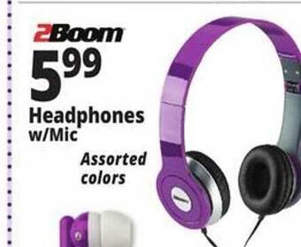 Ocean State Job Lot Headphones W Mic 2boom offer