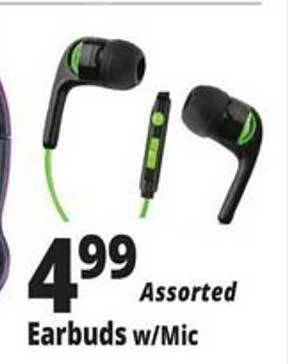 Ocean State Job Lot Earbuds W Mic offer