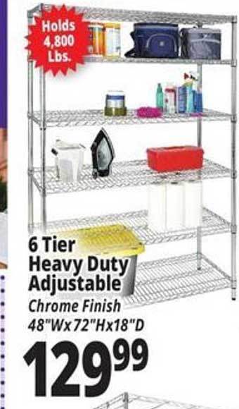 Ocean State Job Lot 6 Tier Heavy Duty Adjustable offer