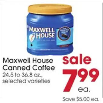 Giant Eagle Maxwell House Canned Coffee offer