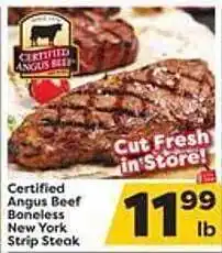 Weis Markets Angus Beef Boneless New York Strip Steak offer