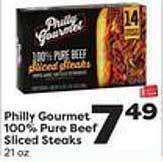 Weis Markets Philly Gourmet 100% Pure Beef Sliced Steaks offer