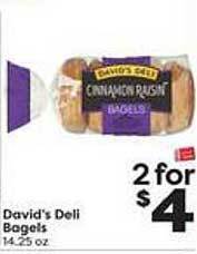 Weis Markets David's Deli Bagels offer