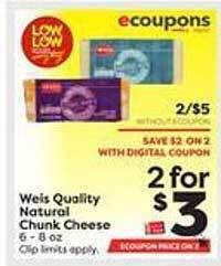 Weis Markets Weis Quality Natural Chunk Cheese offer