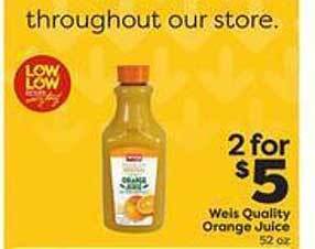 Weis Markets Weis Quality Orange Juice offer