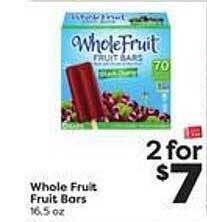 Weis Markets Whole Fruit Fruit Bars offer