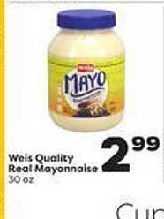 Weis Markets Weis Quality Real Mayonnaise offer