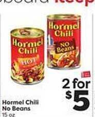 Weis Markets Hormel Chili No Beans offer