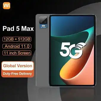 AliExpress 2022 original pad 5 max tablet android 12gb 512gb 5g tablete 11 inch screen snapdragon 888 octa core dual sim tablets android offer