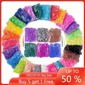 AliExpress 600pcs/pack rubber bands for kids bracelet children's handmade rubber band bracelet kits for diy making wrist braceles wholes offer