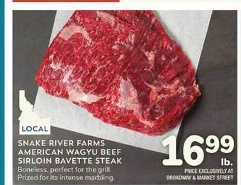 Albertsons Snake River Farms American Wagyu Beef Sirloin Bavette Steak offer