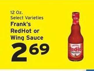 Hannaford Frank's Redhot Or Wing Sauce offer