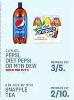 Kings Food Markets Pepsi Diet Pepsi Or Mtn Dew Snapple Tea offer