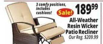 Ocean State Job Lot All-weather Resin Wicker Patio Recliner offer