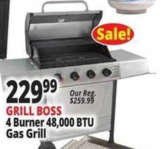 Ocean State Job Lot Grill Boss 4 Burner 48,000 Btu Gas Grill offer